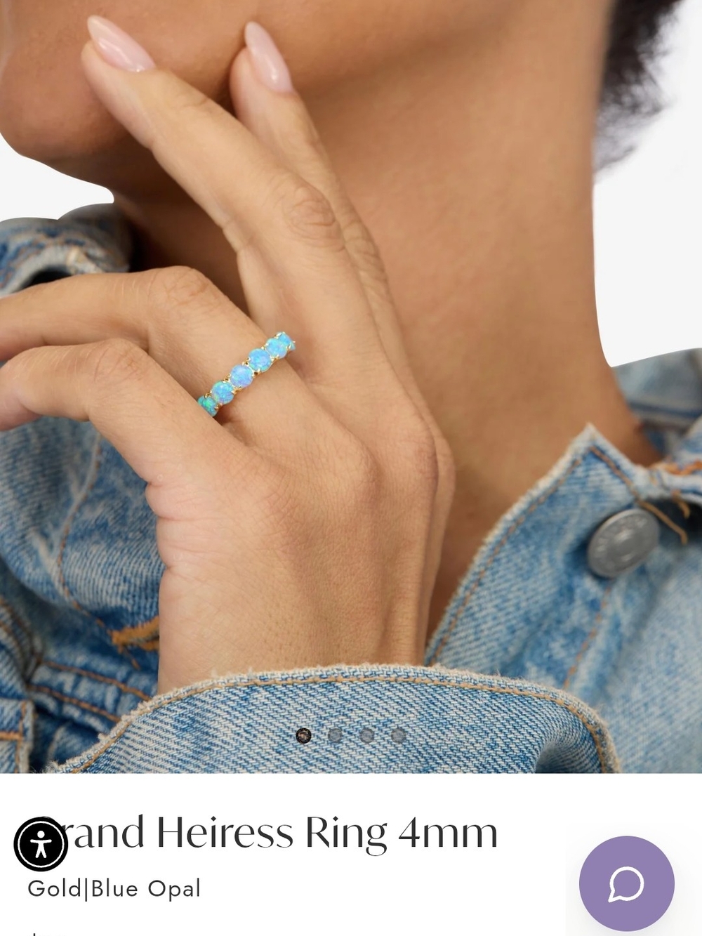 Melinda Maria Blue Opal Eternity Ring - Gold Band